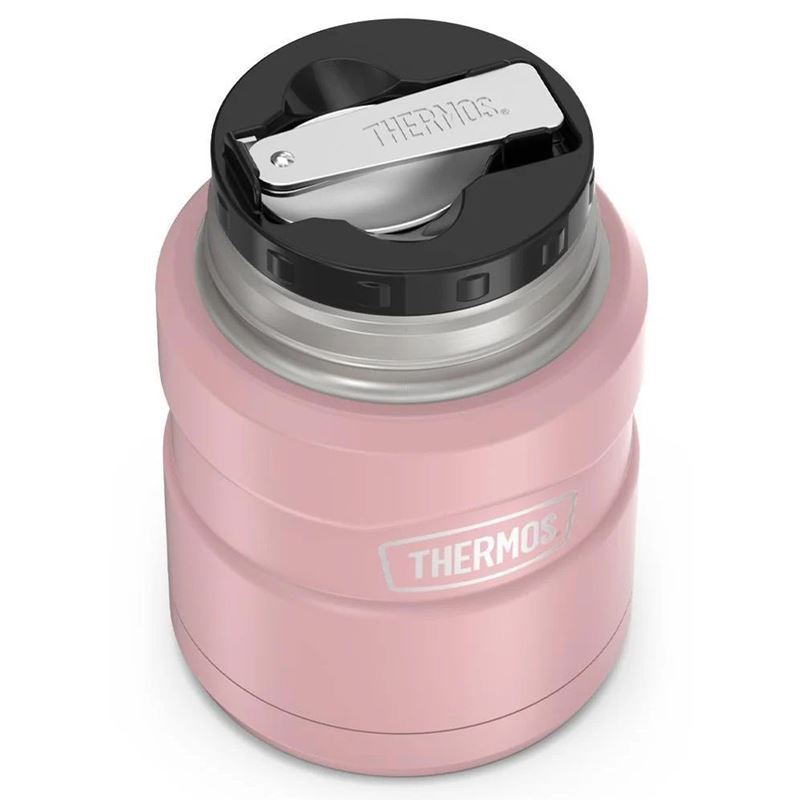 Thermos 470ml Stainless King Vacuum Food Flask/Jar with Spoon - Rose Pink
