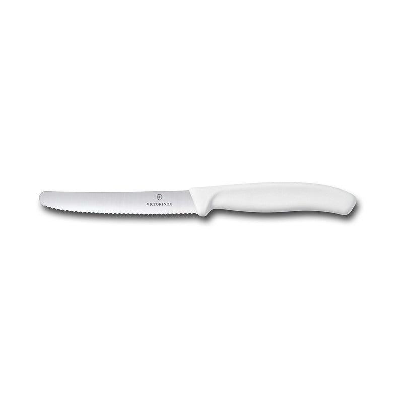 Victorinox Tomato & Sausage, Wavy Edge Knife 11cm - White