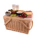 Avanti Person Pine Wood Table Top Insulated Picnic Basket - Flora Pattern Lining - 4 Person