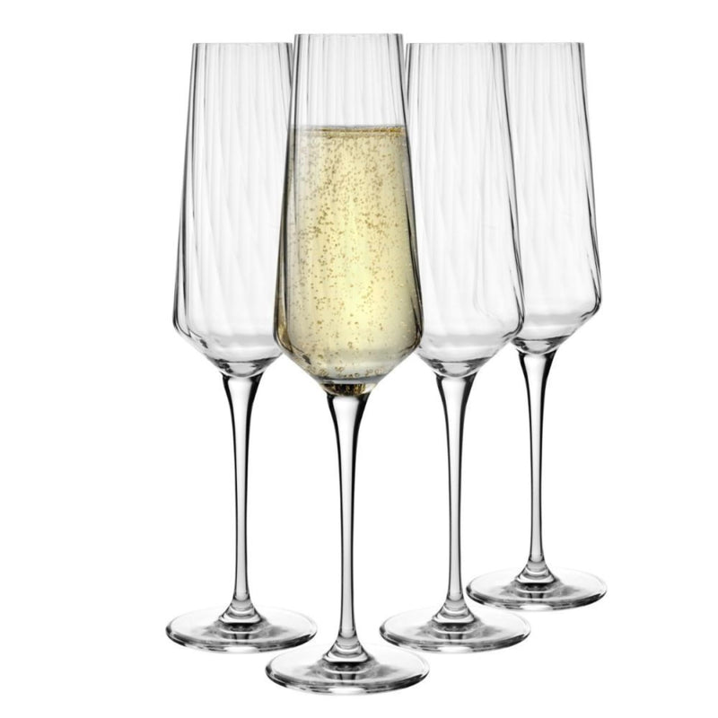 Krosno Avant-Garde Lumi Flute Glasses 200ml Set of 6 (Made in Poland)