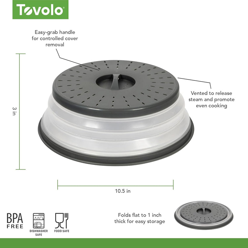 Tovolo Collapsible Microwave Food Cover 26cm - Charcoal