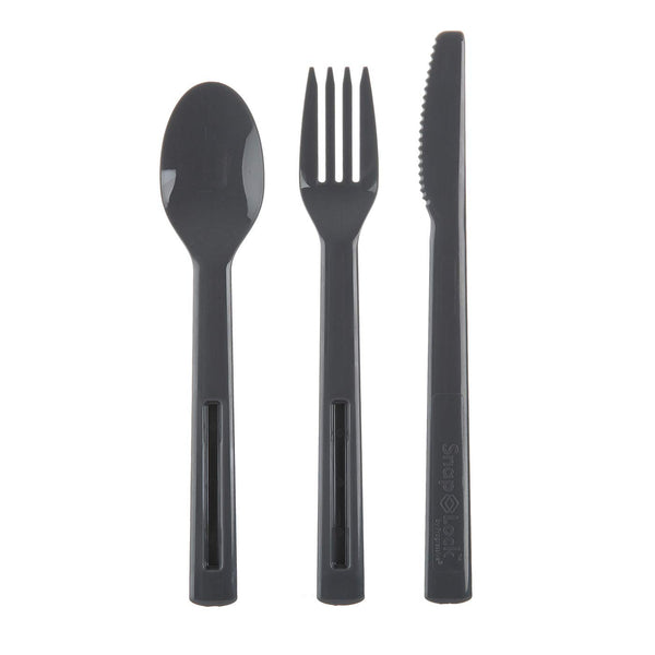 Progressive SnapLock 4pc Utensil Set - Knife, Fork, Spoon & Travel Case - Grey