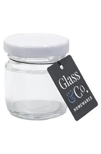 Glass Co. Cleo Mini Glass Jar - 30ml - White Lid
