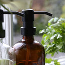 Glass Soap Dispenser 22cm - Amber