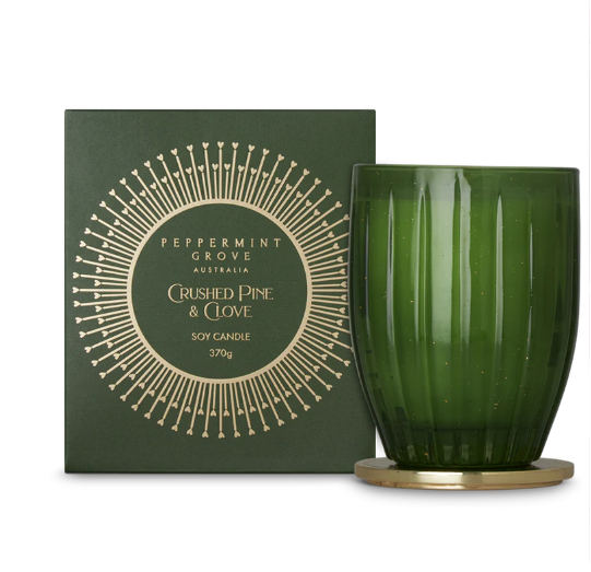 Peppermint Grove Australia Large Candle 370g – Crushed Pine & Clove