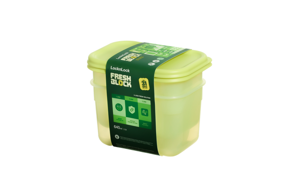 Lock & Lock Fresh Block 2pc Set Containers - 640ml