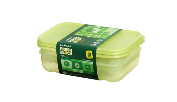 Lock & Lock Fresh Block 2pc Set Containers - 760ml