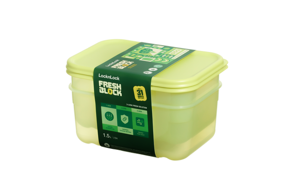 Lock & Lock Fresh Block 2pc Set Containers - 1.5L