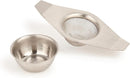 La Cafetière Double Handled Tea Strainer With Drip Bowl - Stainless Steel