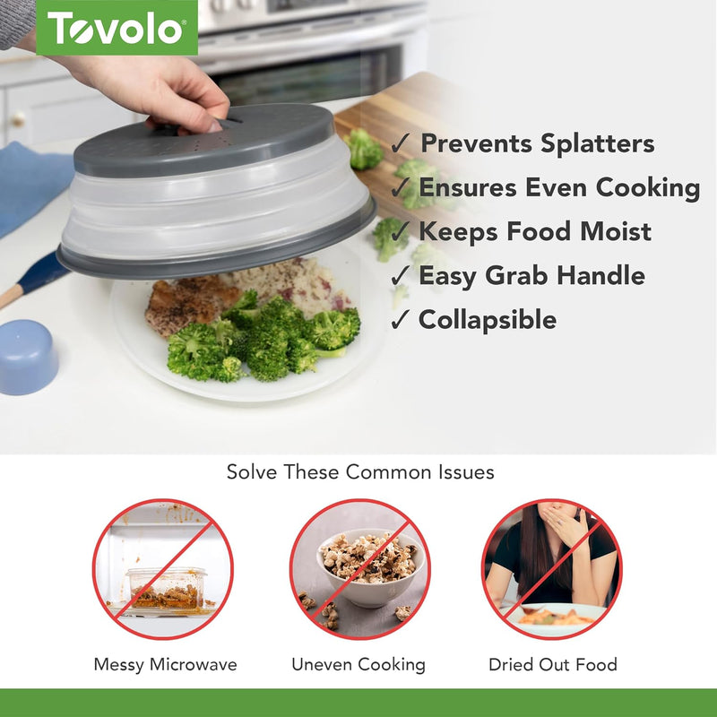 Tovolo Collapsible Large Microwave Food Cover 32cm - Charcoal