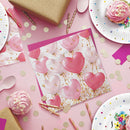 Paw Napkins - Pack of 20 - Heart Balloons Rose - 33x33cm