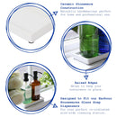 Soap Dispenser Dish - Ceramic - White - 17cm