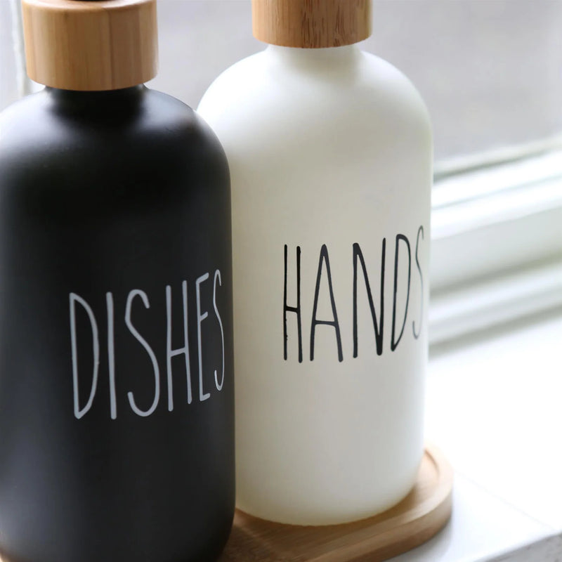 Glass Soap Dispenser - Hands - White