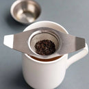La Cafetière Double Handled Tea Strainer With Drip Bowl - Stainless Steel