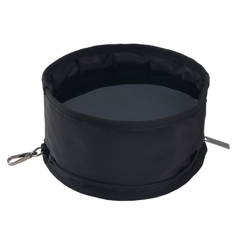 Sachi Pupbowl Portable Folding Dog Bowl - Black