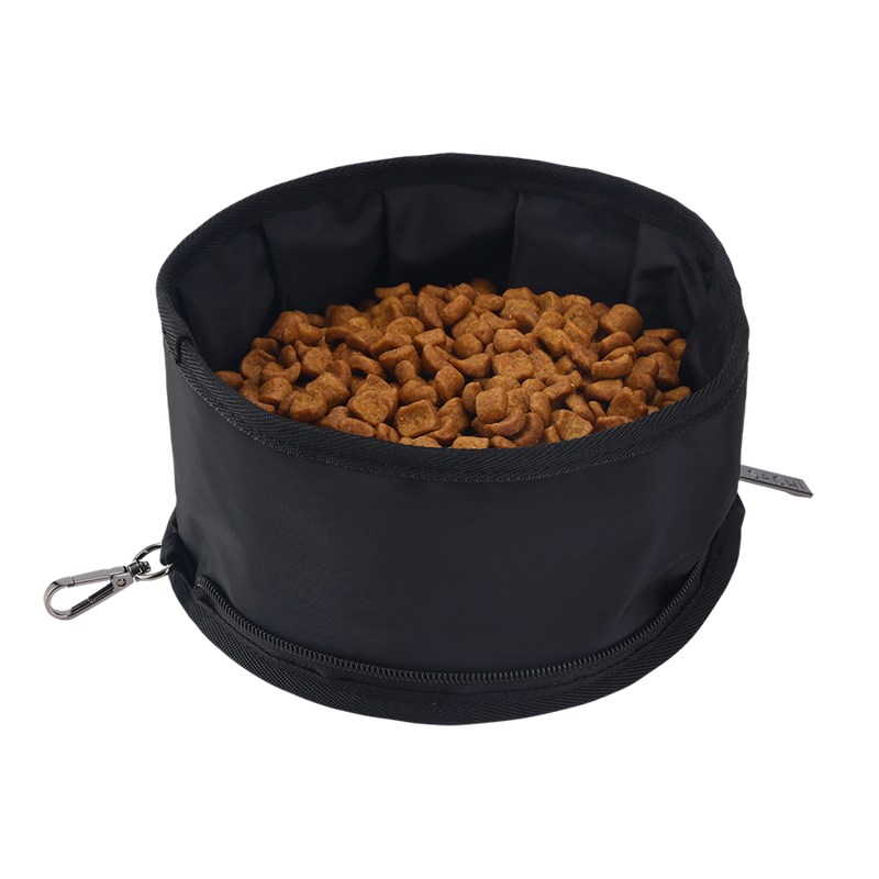 Sachi Pupbowl Portable Folding Dog Bowl - Black