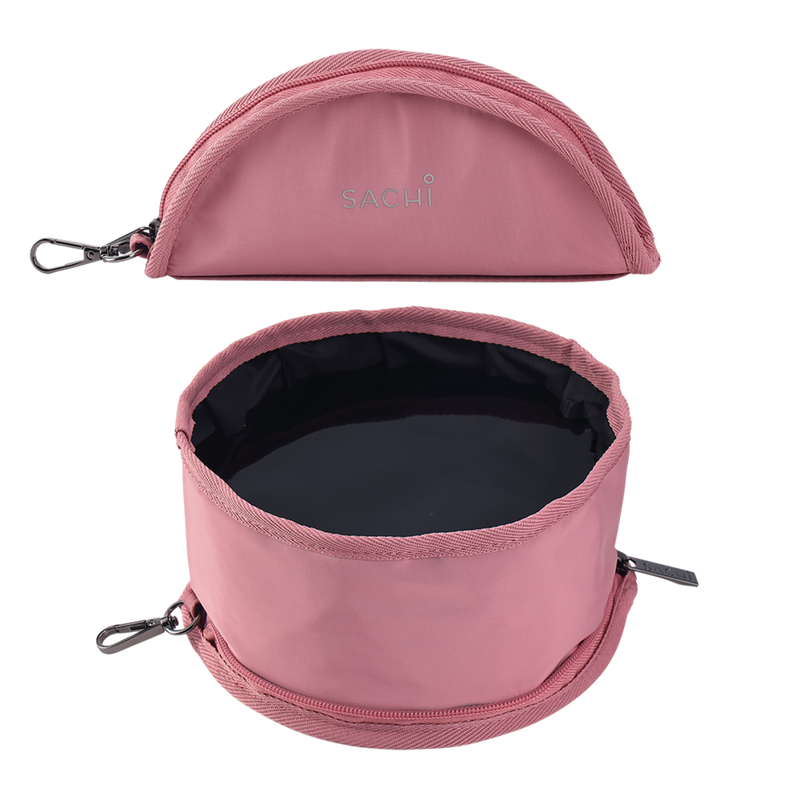 Sachi Pupbowl Portable Folding Dog Bowl - Blush