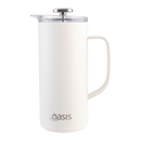 Oasis Stainless Steel Double Wall Insulated Coffee Press 4 Cup 600ml - Alabaster
