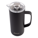 Oasis Stainless Steel Double Wall Insulated Coffee Press 4 Cup 600ml - Black