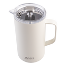 Oasis Stainless Steel Double Wall Insulated Coffee Press 8 Cup 1L - Alabaster