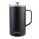 Oasis Stainless Steel Double Wall Insulated Coffee Press 8 Cup 1L - Black