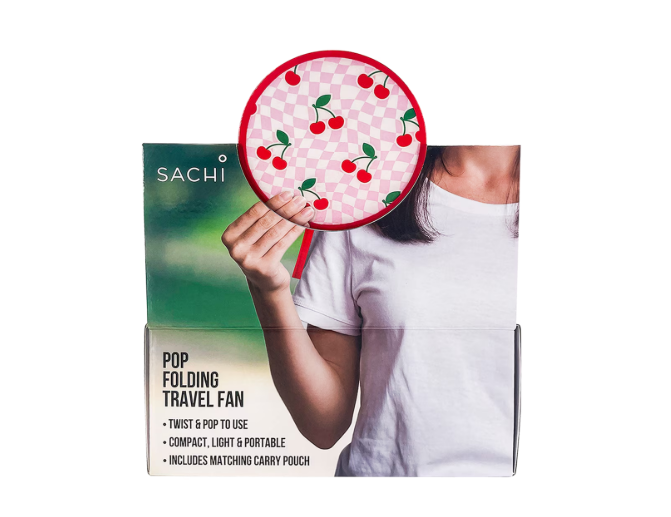 Sachi Pop Folding Travel Fan - 6 Assorted Designs