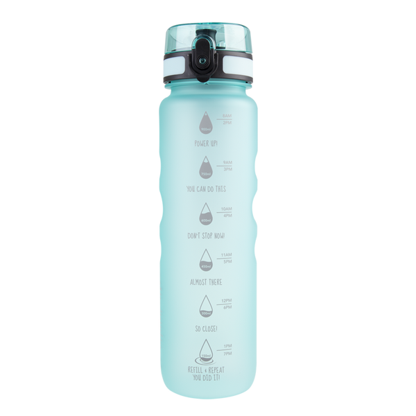 Oasis Tritan Motivational Sports Bottle 1Lt - Aqua Marine