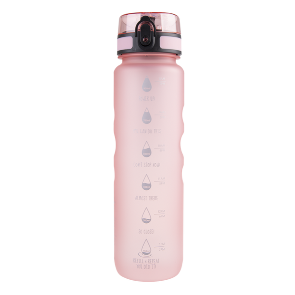 Oasis Tritan Motivational Sports Bottle 1Lt - Glow Pink