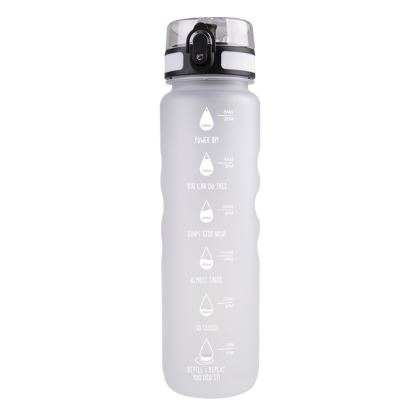 Oasis Tritan Motivational Sports Bottle 1Lt - White
