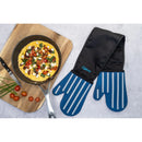 Cuisena Silicone Fabric Double Oven Glove - Blue Stripe