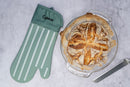 Cuisena Silicone Fabric Oven Glove - Green Stripe