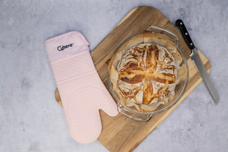 Cuisena Silicone Fabric Oven Glove - Pink