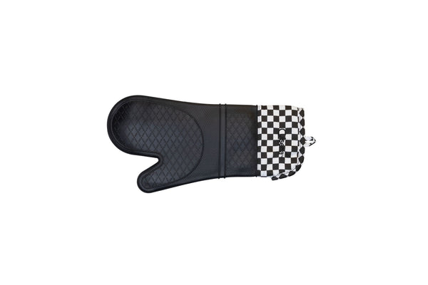 Cuisena Silicone Fabric Oven Glove - Black Check