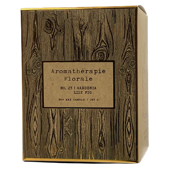 Le Desire Aromatherapie Florale Soy Candle With Glass Dome Lid & Timber Wick - Gardenia Lily Fig - 283gr