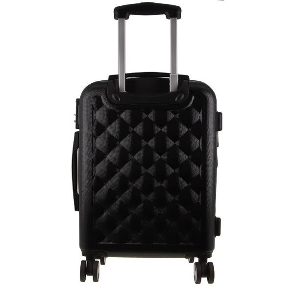 Pierre Cardin Hard Shell 4 Wheel Suitcase - Cabin - Black - Expandable