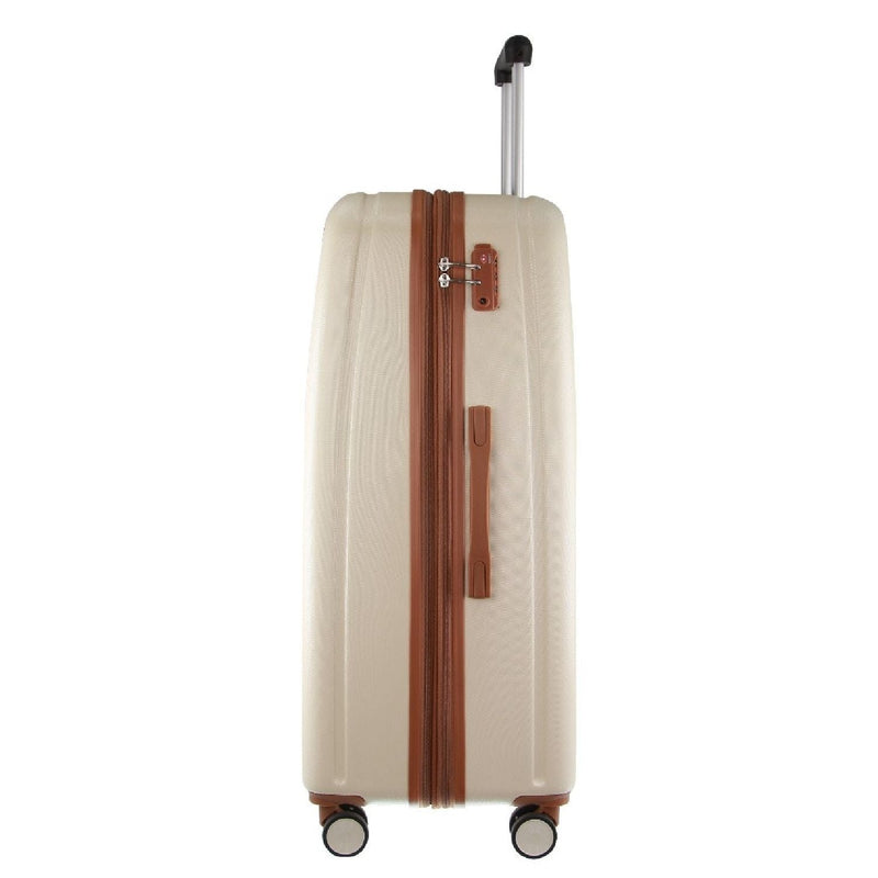 Pierre Cardin Hard Shell 4 Wheel Suitcase - Medium - White - Expandable