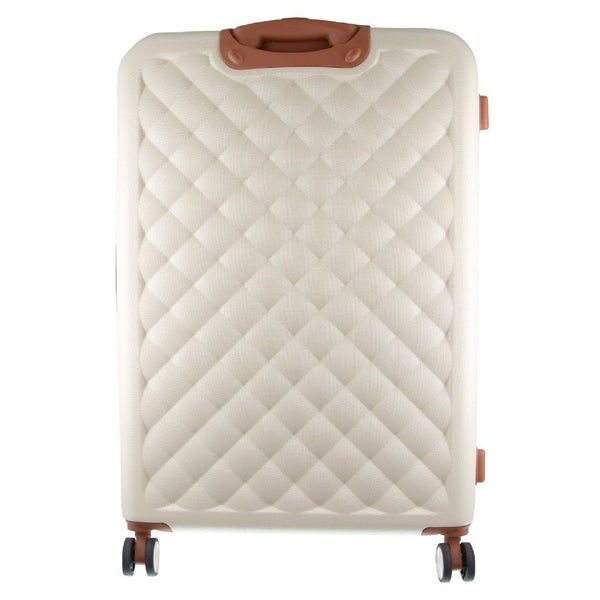 Pierre Cardin Hard Shell 4 Wheel Suitcase - Cabin - White - Expandable