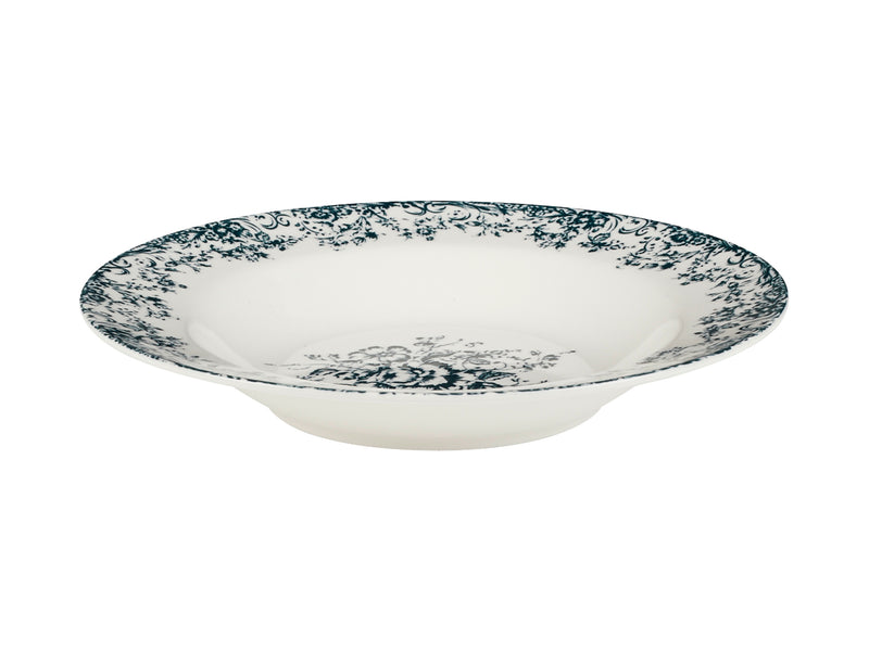 Casa Domani  Rosetta Rim Soup Bowl Antique Blue - 23x3.5cm