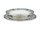 Casa Domani Rosetta Coupe Dinner Set Antique Blue Gift Boxed - 12pc