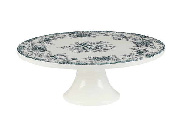 Casa Domani Rosetta Footed Cake Stand Antique Blue Gift Boxed - 28cm
