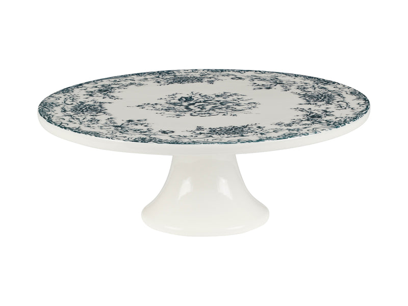 Casa Domani Rosetta Footed Cake Stand Antique Blue Gift Boxed - 28cm