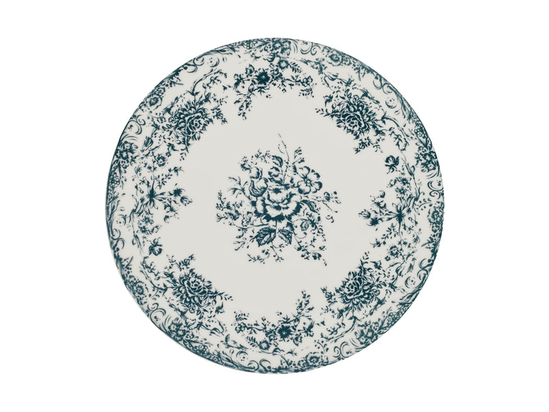 Casa Domani Rosetta Footed Cake Stand Antique Blue Gift Boxed - 28cm