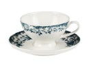 Casa Domani  Rosetta Demi Cup & Saucer Set of 2 Antique Blue Gift Boxed - 90ml