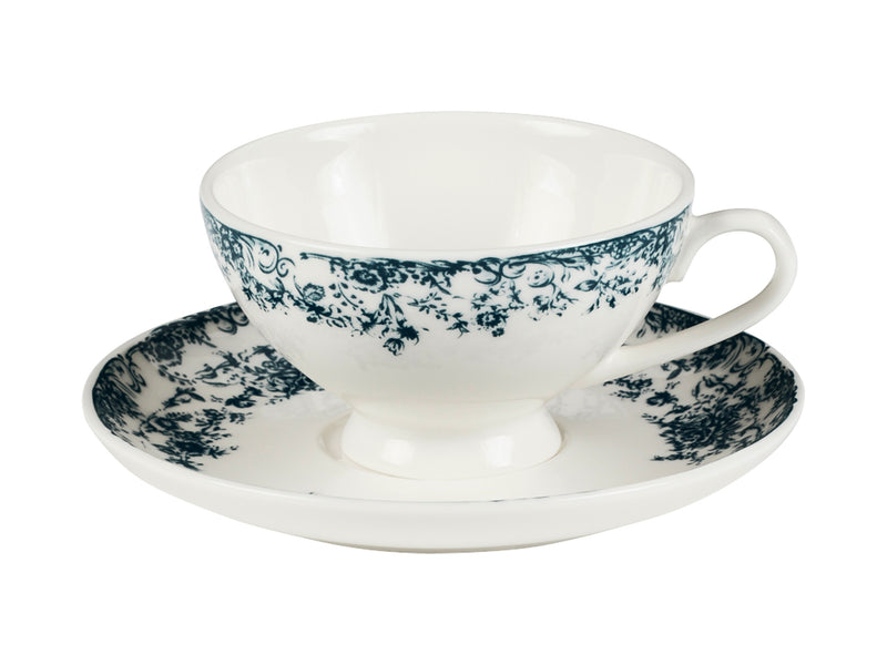 Casa Domani Rosetta Cup And Saucer Antique Blue - 200ml