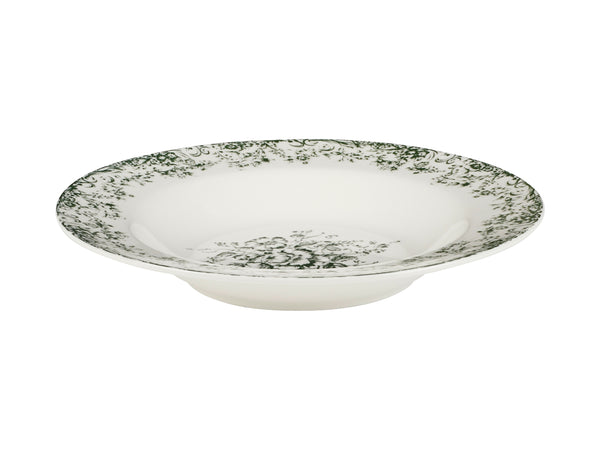 Casa Domani Rosetta Rim Soup Bowl  Antique Green  - 23x3.5cm