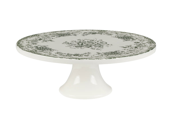 Casa Domani Rosetta Footed Cake Stand Antique Green Gift Boxed - 28cm