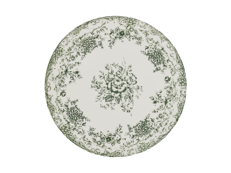 Casa Domani Rosetta Footed Cake Stand Antique Green Gift Boxed - 28cm