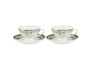 Casa Domani Rosetta Demi Cup & Saucer 90ML Set of 2 Antique Green - Gift Boxed