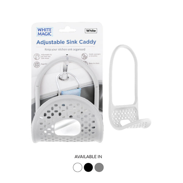 White Magic Sink Caddy Adjustable 11x26cm - White