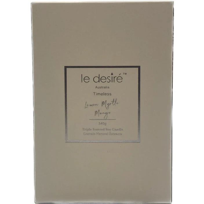 Le Desire Timeless Scented Soy Candle - Lemon Myrtle Mango - 340gr